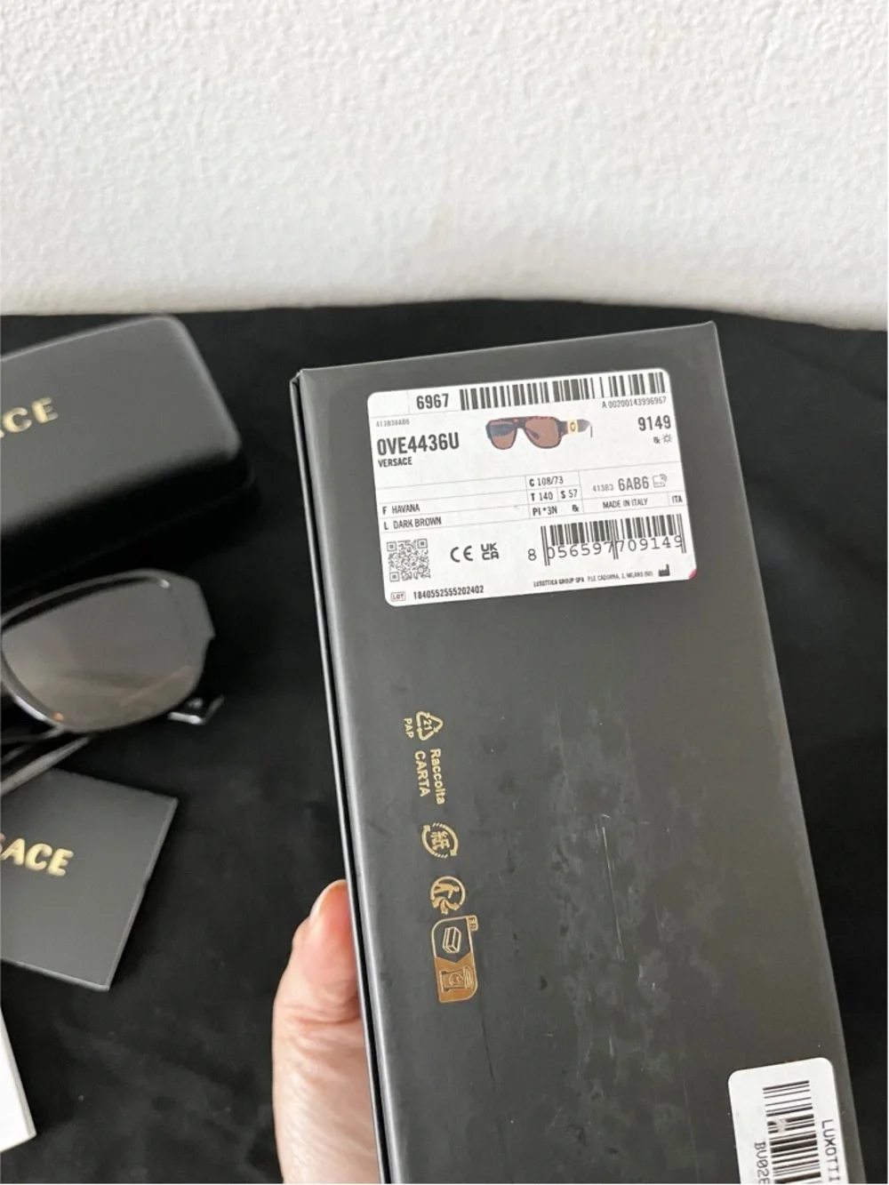 Versace 0VE4436U 108/73 Havana/Dark Brown Soft Rectangle Men's Sunglasses